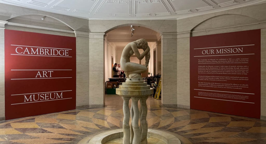 a sculpture in a museum 