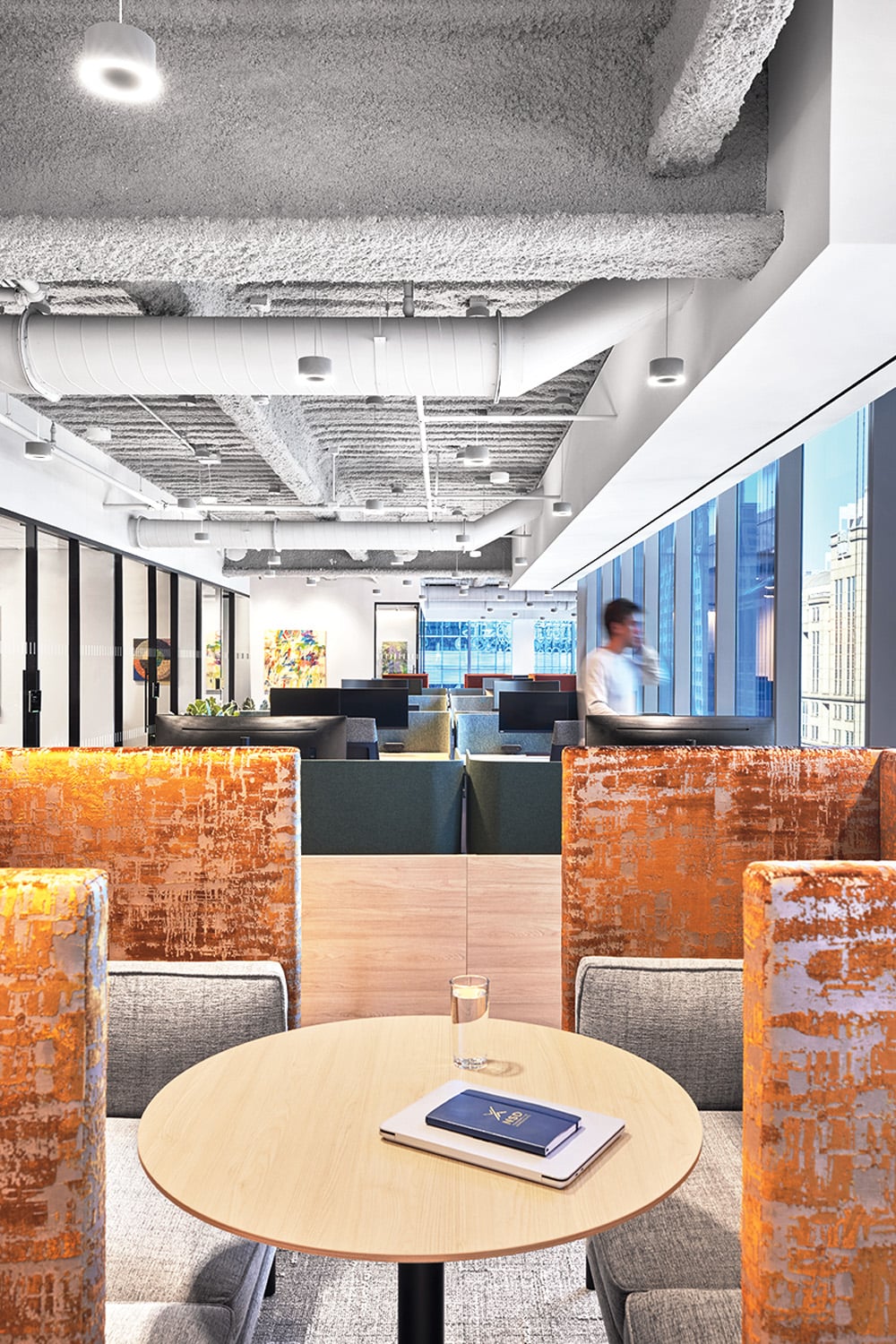 brown chairs in common area