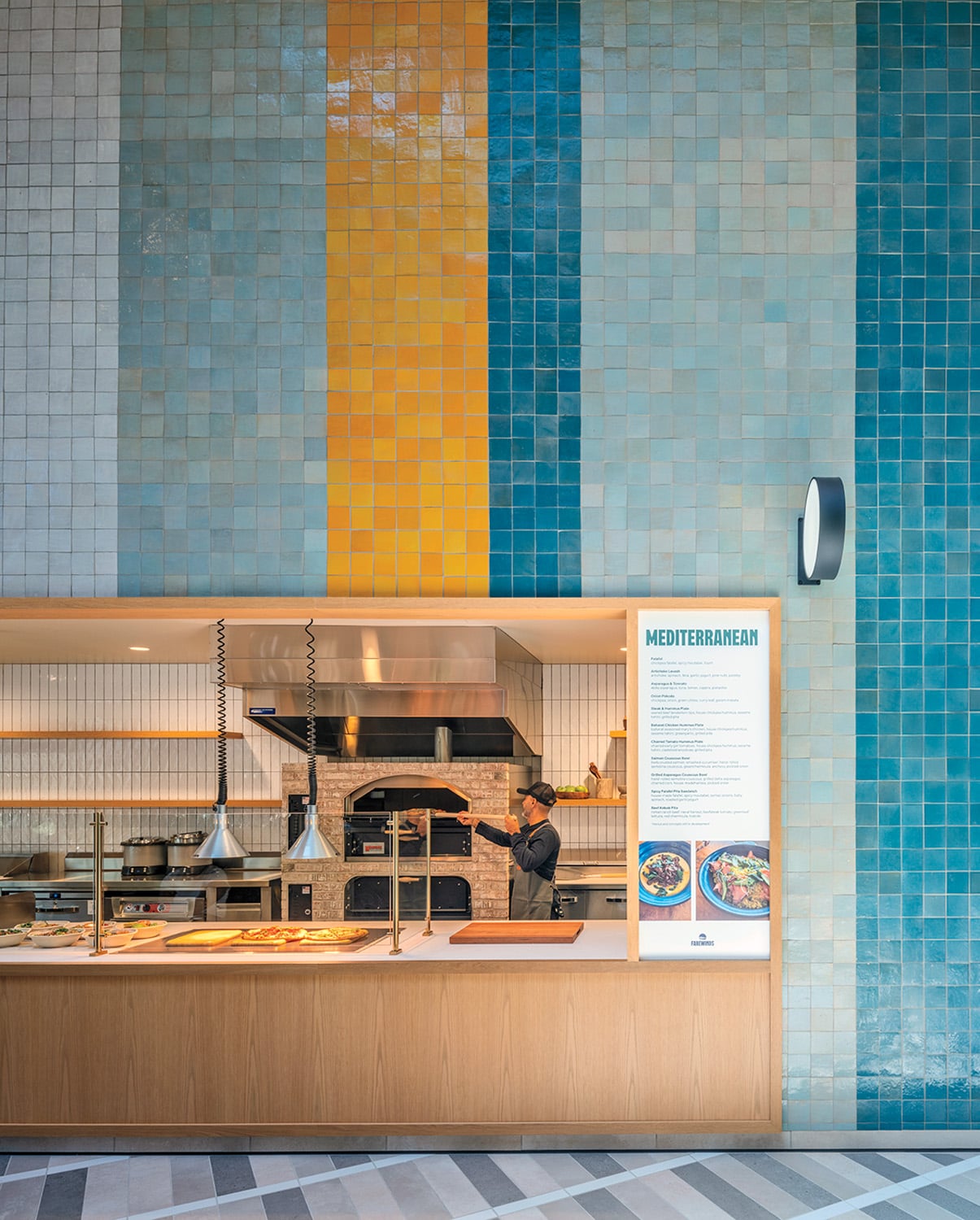 The atrium’s Zellige wall tile.