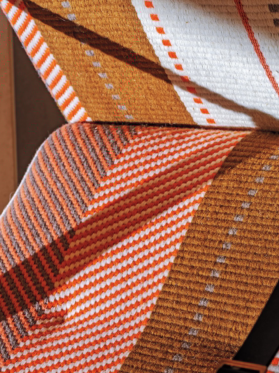 red and orange textiles