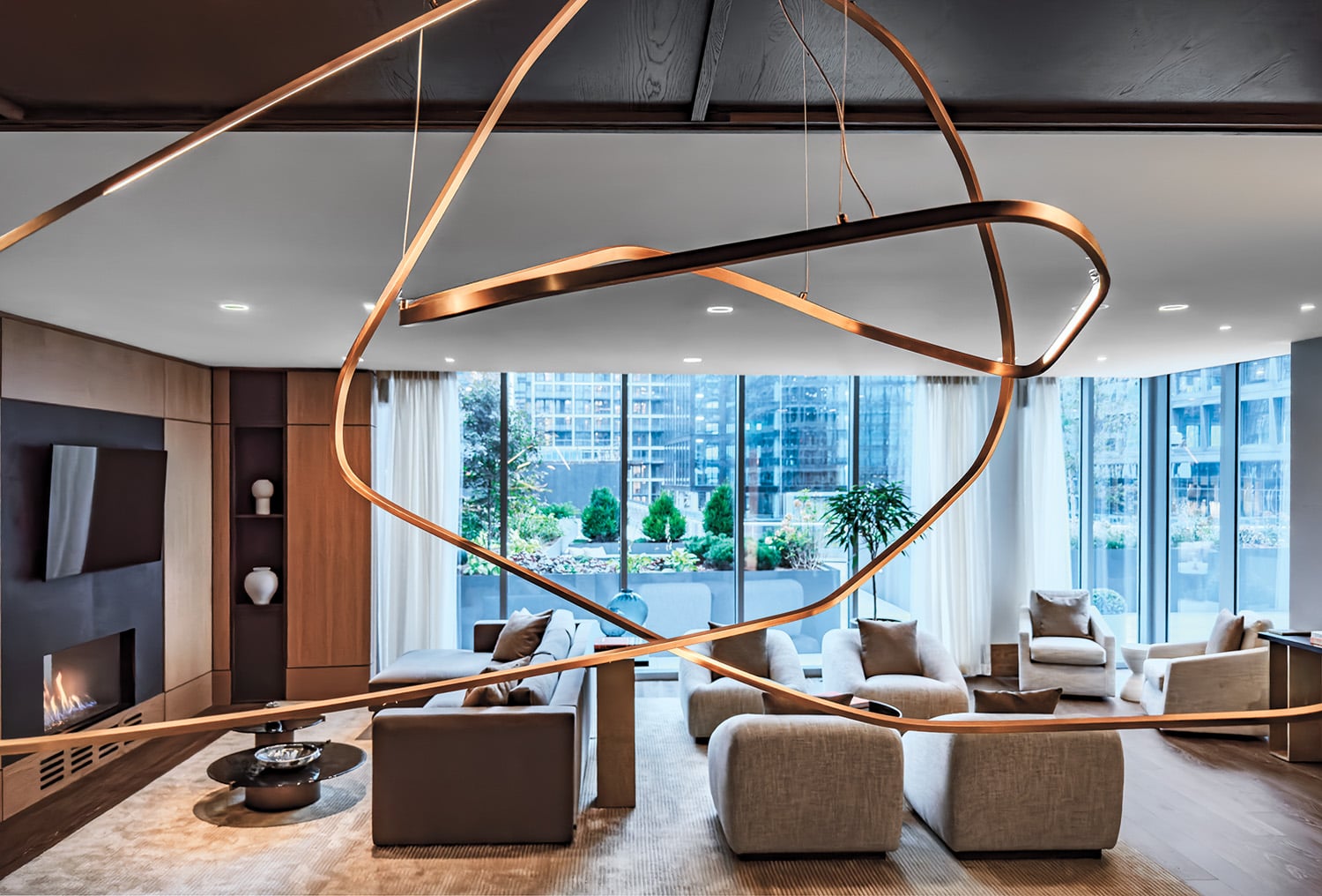 art installation in hotel lobby