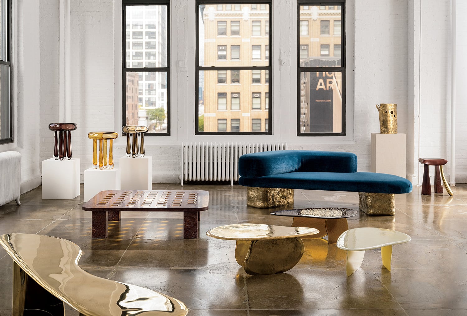 A living room with a couch and a chair