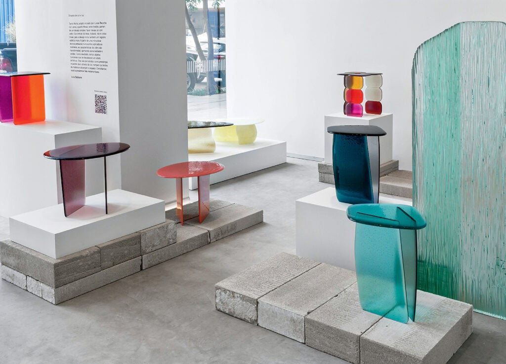 A room with a bunch of colorful chairs