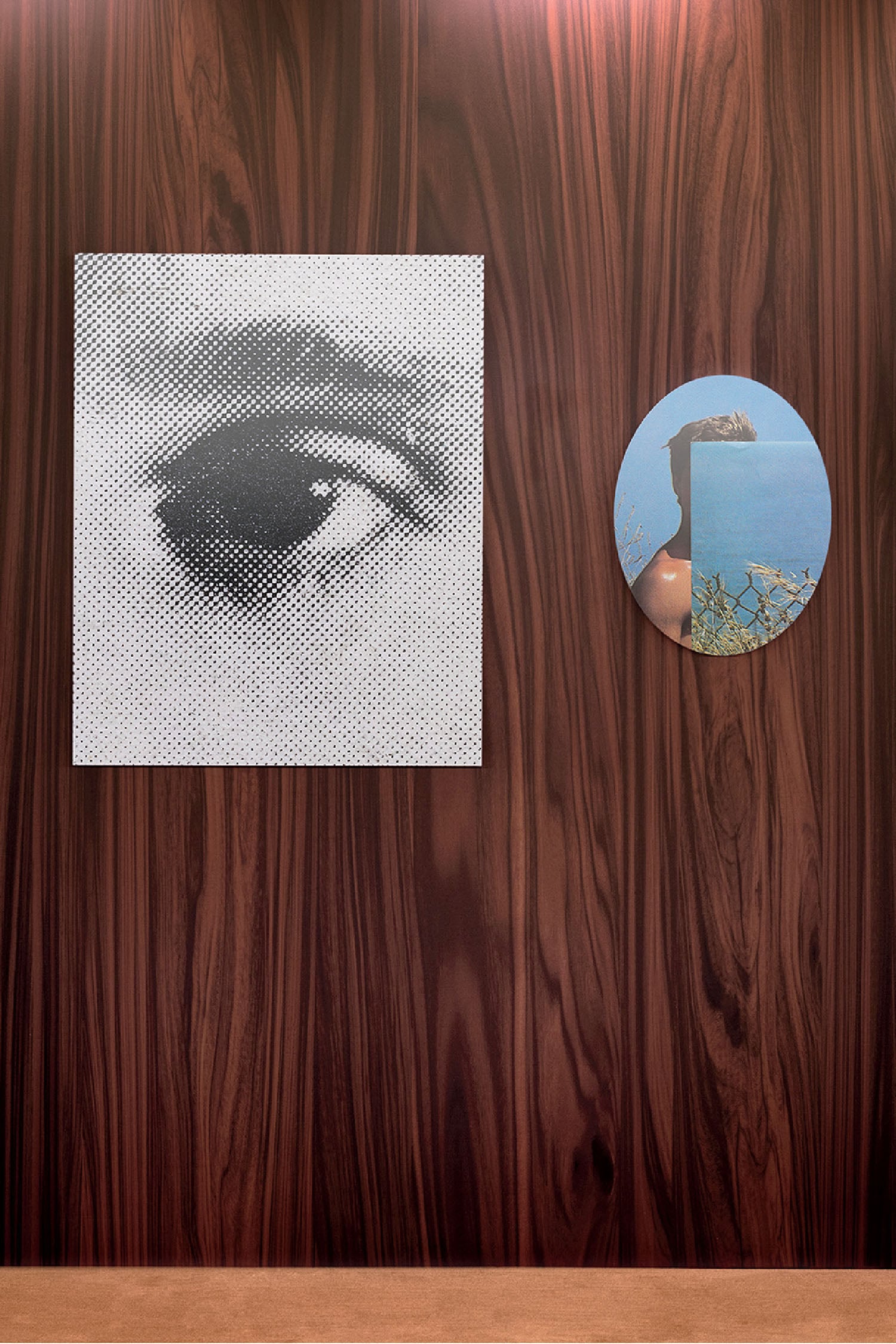 A picture of a woman ' s eye with a hole in the middle.