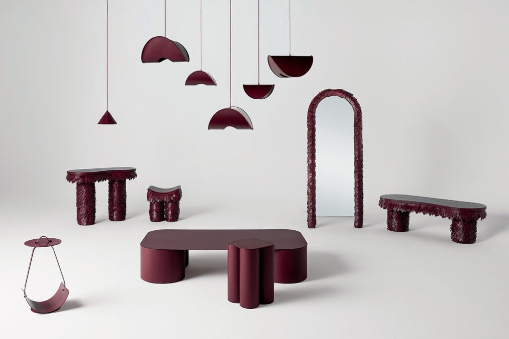 A group of different shaped objects on a white surface