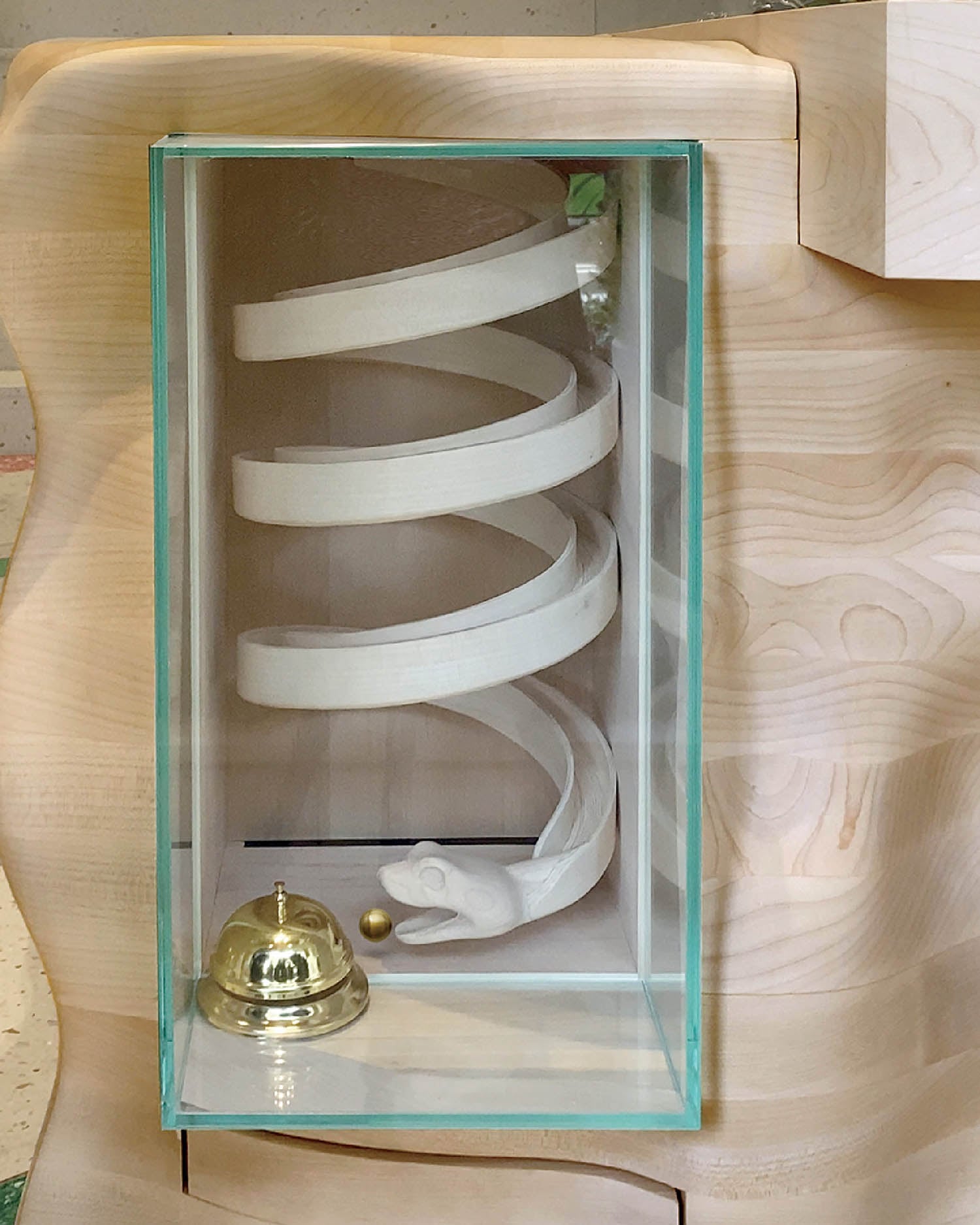 A box with a white ribbon inside.