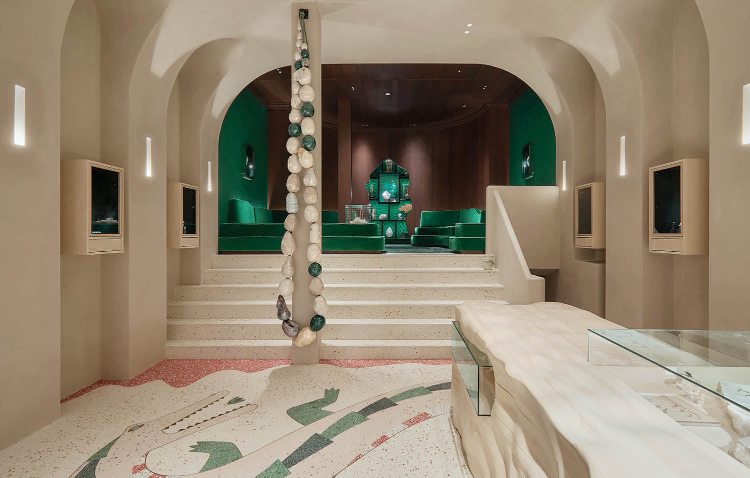 A bathroom with a sink and a mirror.