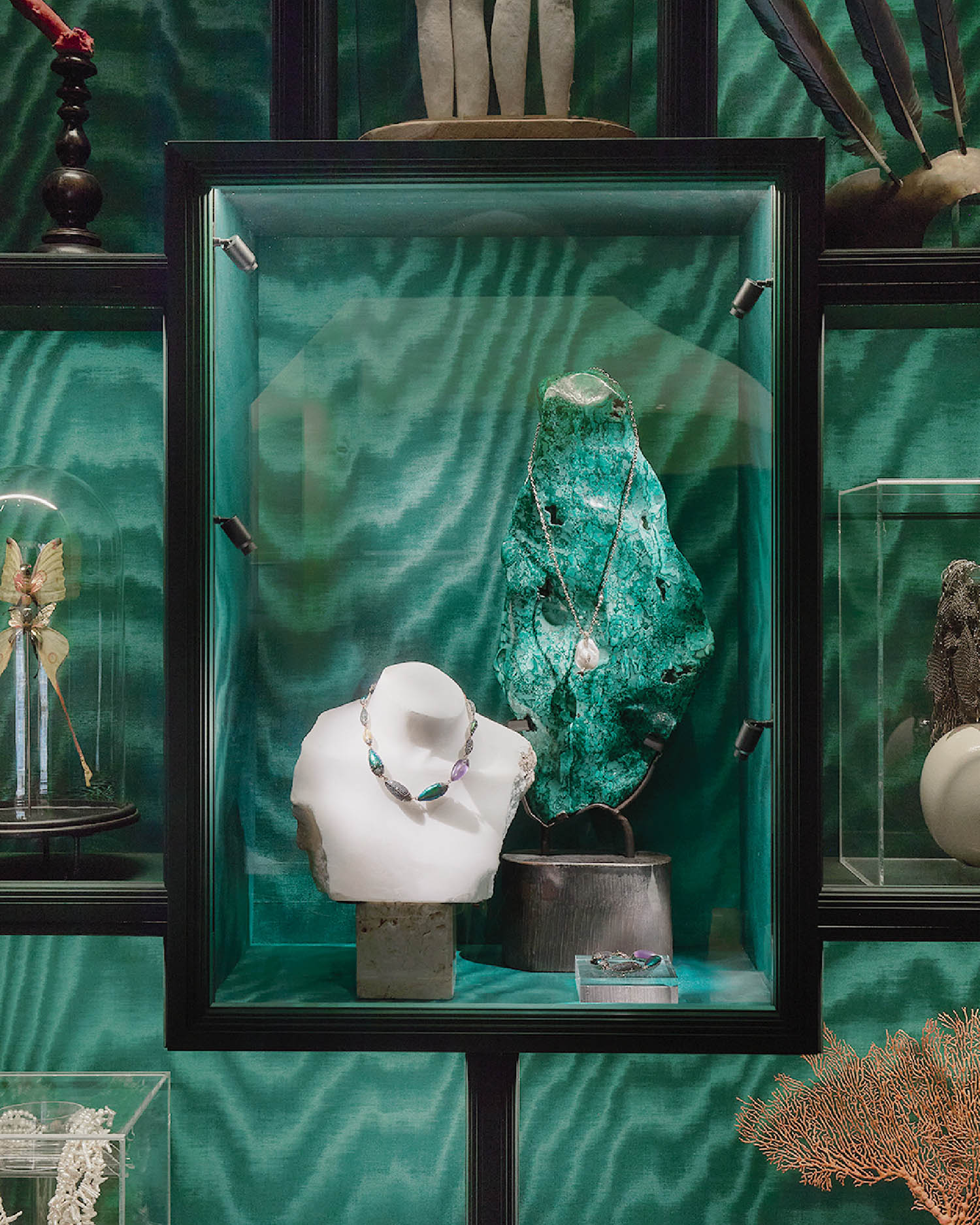 A display of various types of glass.