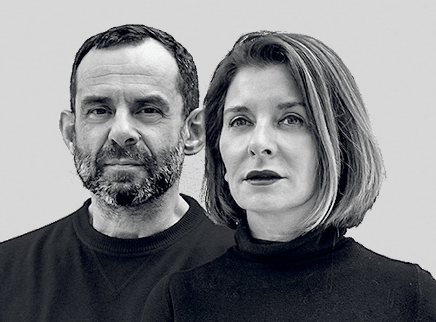 A man and woman standing next to each other people