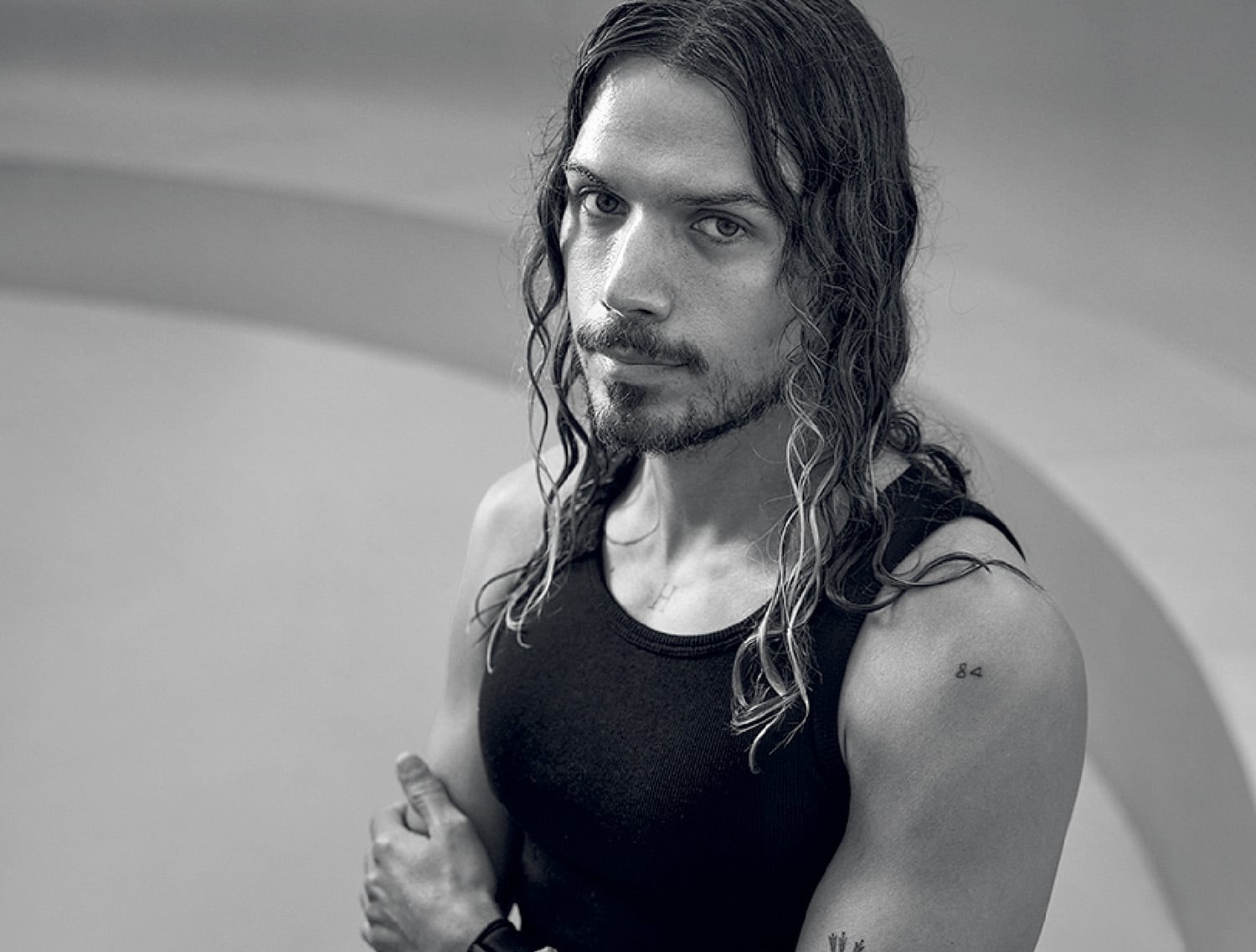 A man with long hair