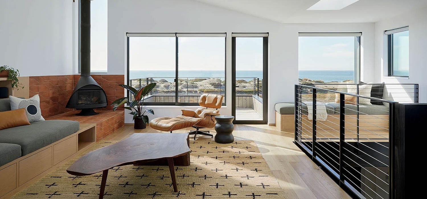 living room with view of dunes