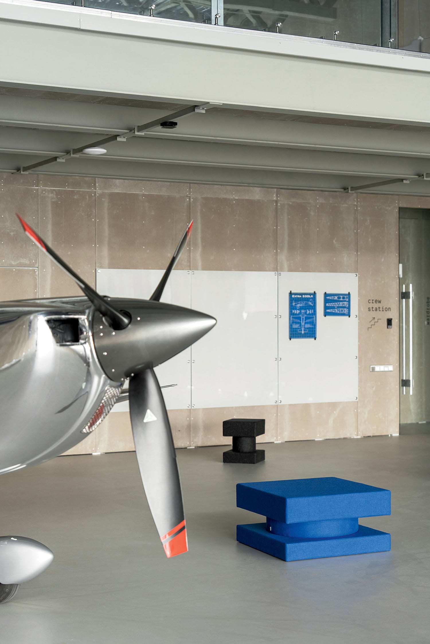A plane in a building.