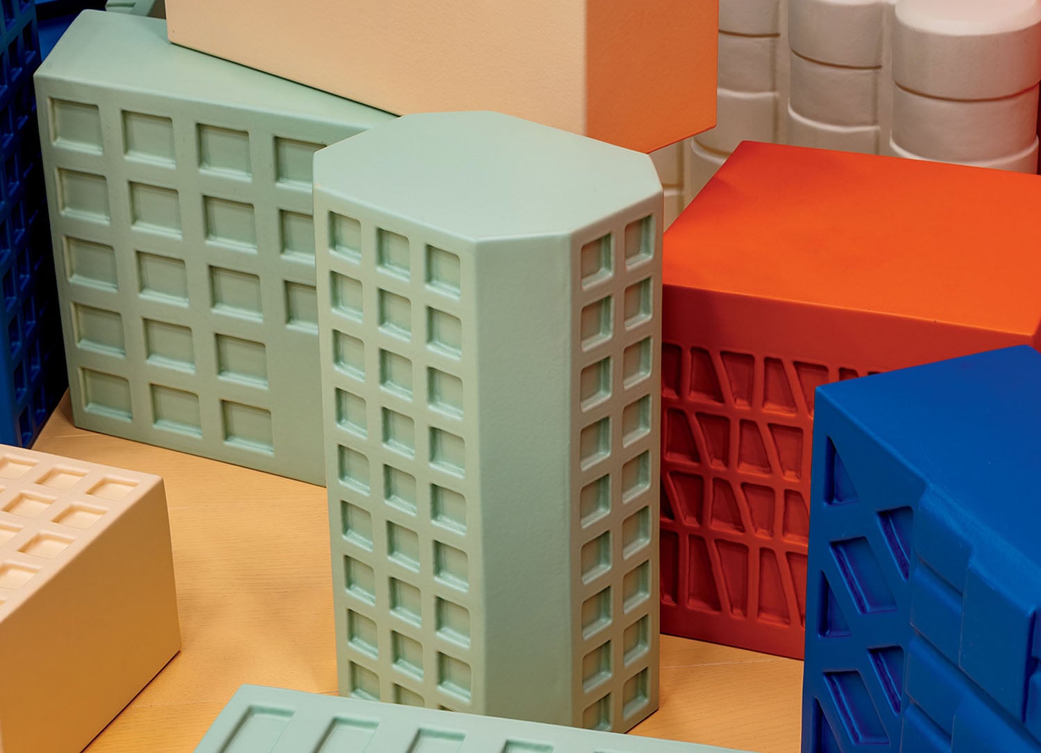 A group of colorful blocks.